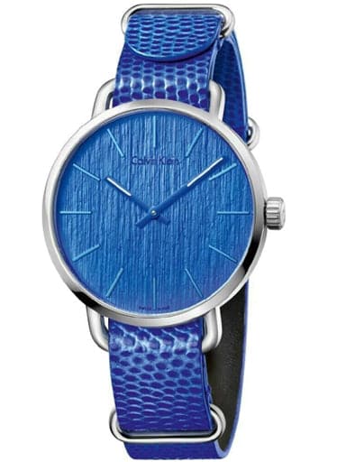 CALVIN KLEIN Even Blue Dial Blue Leather K7B211VN - Kamal Watch Company