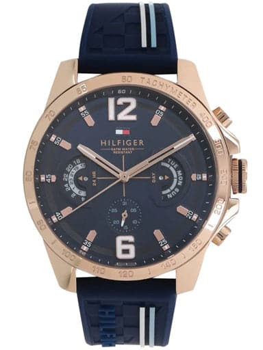 Tommy Hilfiger Blue Dial Blue Silicon Strap Men's Watch NCTH1791474 - Kamal Watch Company