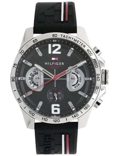 Tommy Hilfiger Black Dial Silicon Strap Watch For Men's NCTH1791473 - Kamal Watch Company
