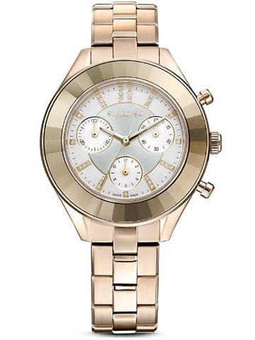 Swarovski Octea Lux Sport watch Metal bracelet, White, Gold-tone PVD 5610517 - Kamal Watch Company