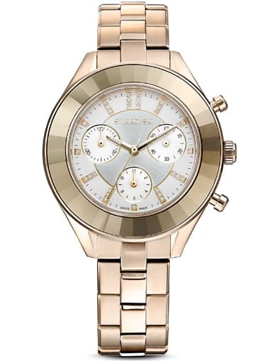 Swarovski Octea Lux Sport watch Metal bracelet, White, Gold-tone PVD 5610517 - Kamal Watch Company