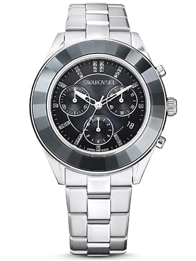 Swarovski Octea Lux Sport watch Metal bracelet, Black, Stainless steel 5610520 - Kamal Watch Company