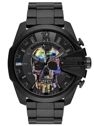 Diesel Mega Chief Chronograph Black-Tone Stainless Steel Watch DZ4582I - Kamal Watch Company