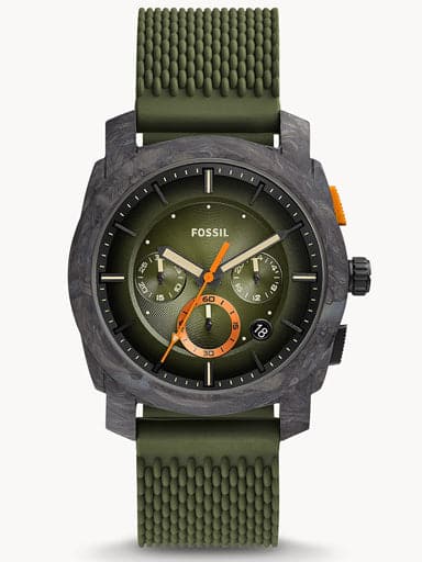Fossil Machine Chronograph Olive Silicone Watch FS5872I - Kamal Watch Company