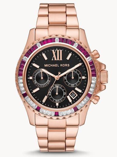 Michael Kors Everest Chronograph Rose Gold-Tone Stainless Steel Watch MK6972I - Kamal Watch Company