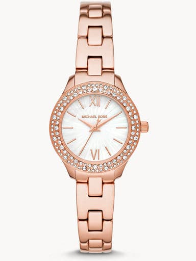 Michael Kors Liliane Three-Hand Rose Gold-Tone Stainless Steel Watch MK4558I - Kamal Watch Company