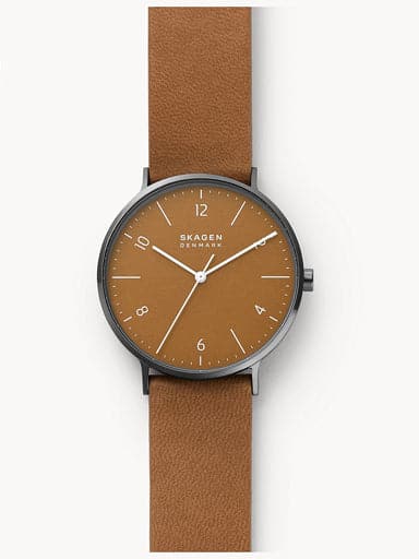 SKAGEN Aaren Naturals Three-Hand Cognac Strap Made With Apple Watch SKW6726 - Kamal Watch Company