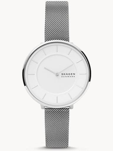 SKAGEN Gitte Two-Hand Silver-Tone Stainless Steel Mesh Watch SKW3016I - Kamal Watch Company