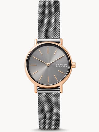 SKAGEN Signatur Lille Two-Hand Charcoal Stainless Steel Mesh Watch SKW2996I - Kamal Watch Company