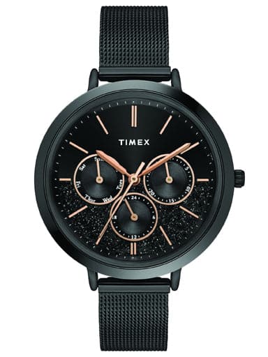 TIMEX STAR DUST MULTIFUNCTION ANALOG BLACK DIAL WOMEN'S WATCH TWEL14501 - Kamal Watch Company
