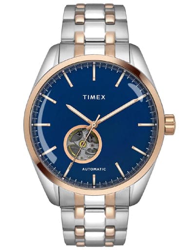 TIMEX MEN'S BLUE DIAL OPEN-HEART AUTOMATIC WATCH TWEG17506 - Kamal Watch Company