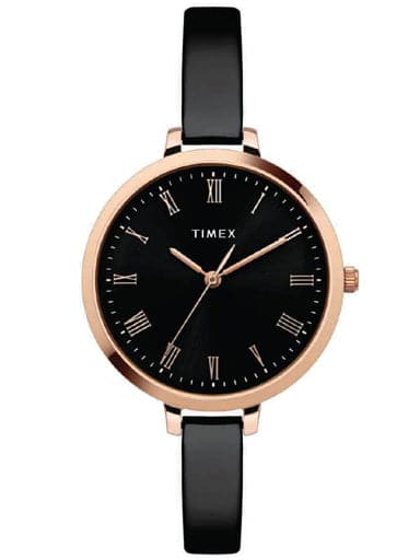 TIMEX MINIMALIST BLACK DIAL WATCH WITH BLACK BRACELET TWEL12818 - Kamal Watch Company