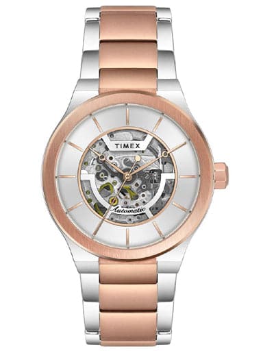 TIMEX MEN'S SILVER DIAL FULL SKELETON AUTOMATIC WATCH TWEG20901 - Kamal Watch Company