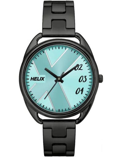 HELIX Trendy Full Black Plated Stainless Steel Bracelet Watch TW043HL11 - Kamal Watch Company
