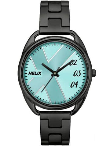 HELIX Trendy Full Black Plated Stainless Steel Bracelet Watch TW043HL11 - Kamal Watch Company