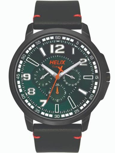 HELIX Sporty Multi Function Leather Strap Watch TW027HG25 - Kamal Watch Company