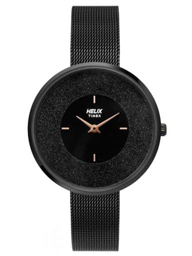 HELIX Stylish Full Black Stone Dust Dial TW031HL10 - Kamal Watch Company