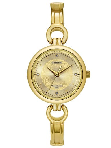 TIMEX ANALOG CHAMPAGNE DIAL WOMEN'S WATCH TWEL11423 - Kamal Watch Company