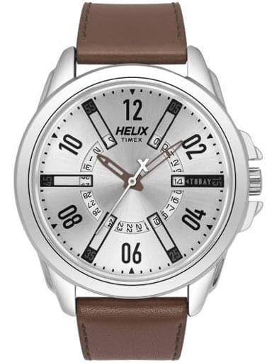 HELIX rendy Date Feature Leather Strap Watch TW032HG11 - Kamal Watch Company