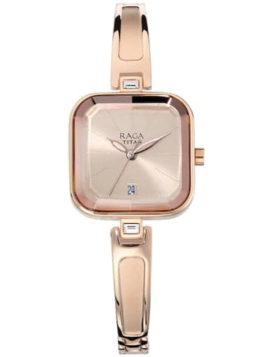 Titan Raga Viva Rose Gold Dial Metal Strap Watch For Women NP2607WM01 - Kamal Watch Company