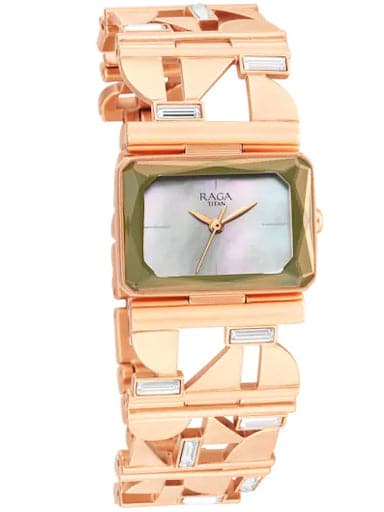 TITAN Love All Watch with Mother Of Pearl Dial & Brass Strap 95149WM01 - Kamal Watch Company
