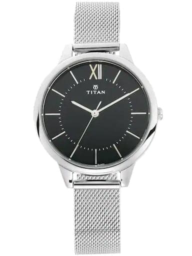 Titan Work Wear Black Dial Mesh Strap Women's Watch NN2617SM01 - Kamal Watch Company