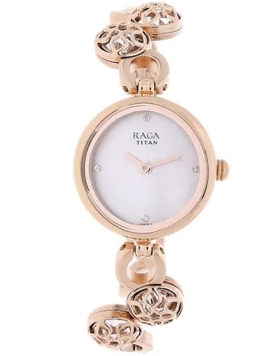 Titan Raga Moonlight Mother Of Pearl Dial Metal Strap Women's Watch NP311WM04 - Kamal Watch Company