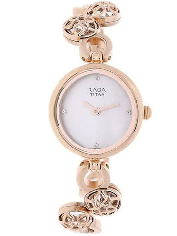 Titan Raga Moonlight Mother Of Pearl Dial Metal Strap Women's Watch NP311WM04 - Kamal Watch Company