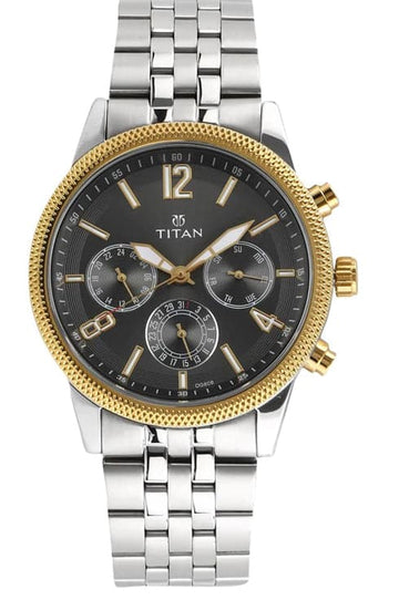 Titan Neo Multi-Function Anthracite Dial Stainless Steel Strap Watch For Men NN1734BM01 - Kamal Watch Company