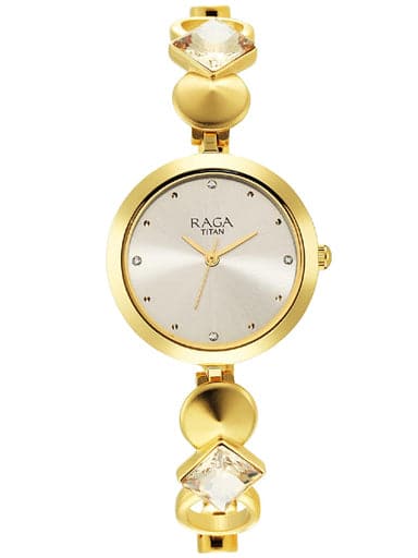 TITAN Love All Watch with Champagne Dial & Brass Strap 2606YM08 - Kamal Watch Company