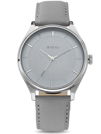 TITAN Workwear Watch with Grey Dial & Leather Strap 1802SL12 - Kamal Watch Company