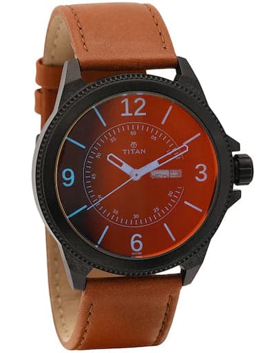 TITAN Black Dial Leather Strap Watch NN1701NL01 - Kamal Watch Company