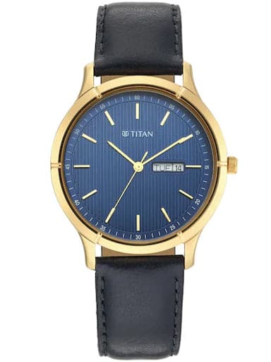 TITAN Lagan - Blue Dial Leather Strap NN1775YL02 - Kamal Watch Company
