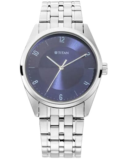 Titan Work Wear Blue Dial Metal Strap Men's Watch NN1729SM05 - Kamal Watch Company