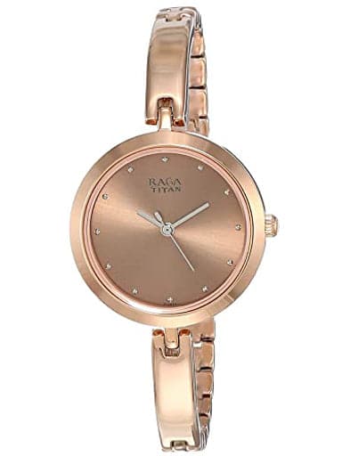 TITAN Raga Viva Rose Gold Dial Metal Strap Watch NP2606WM05 - Kamal Watch Company