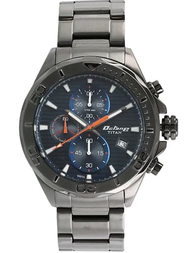 Titan Octane Blue Dial Stainless Steel Strap Men's Watch NN90087QM01 - Kamal Watch Company