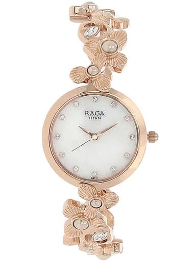 Titan Raga Aurora Mother Of Pearl Dial Metal Strap Women's Watch NN95048WM01 - Kamal Watch Company