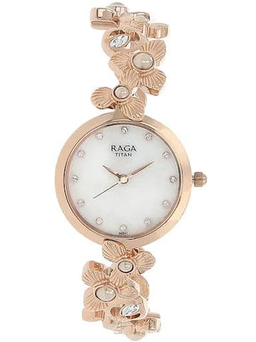 Titan Raga Aurora Mother Of Pearl Dial Metal Strap Women's Watch NN95048WM01 - Kamal Watch Company