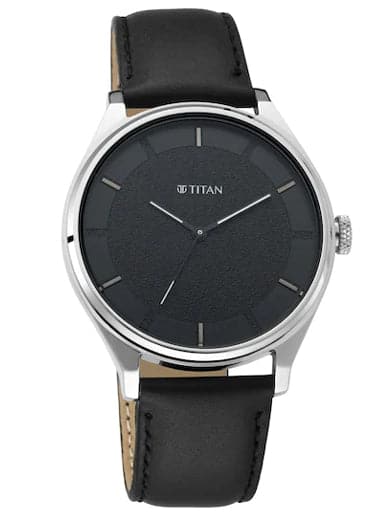 TITAN Workwear Watch with Black Dial & Leather Strap NP1802SL11 - Kamal Watch Company