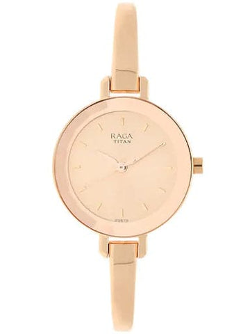 Titan Raga Viva Rose Gold Dial Metal Strap Watch For Women NP2575WM01 - Kamal Watch Company