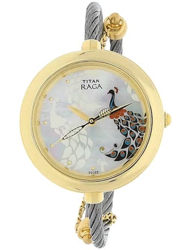 Titan Raga Garden Of Eden White MOP Dial Stainless Steel Strap Watch For Women NP2532BM01 - Kamal Watch Company