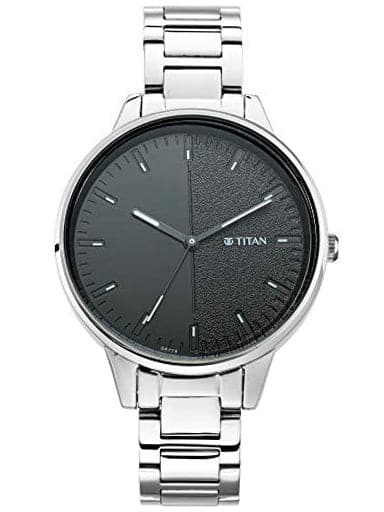 TITAN Workwear Watch with Black Dial Metal Strap NP2648SM02 - Kamal Watch Company