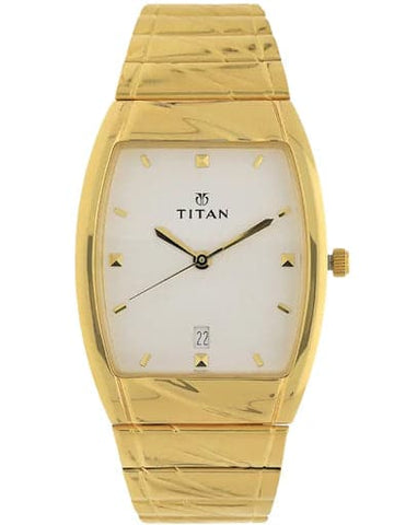 Titan White Dial Gold Stainless Steel Strap Men's Watch NN9315YM01 - Kamal Watch Company