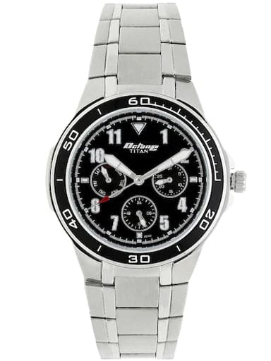 Titan Octane Black Dial Silver Metal Strap Men's Watch NM90039KM01 - Kamal Watch Company