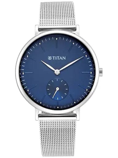 TITAN Slimline Blue Dial Mesh Strap Watch 95142SM01 - Kamal Watch Company
