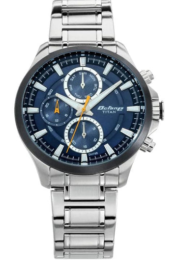 Titan Octane Blue Dial Stainless Steel Strap Watch NP90104KM01 - Kamal Watch Company
