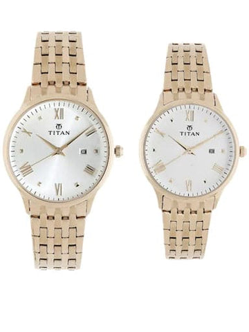 Titan Bandhan Rose Gold Dial Rose Gold Stainless Steel Strap Watches NP9400194201WM01 - Kamal Watch Company