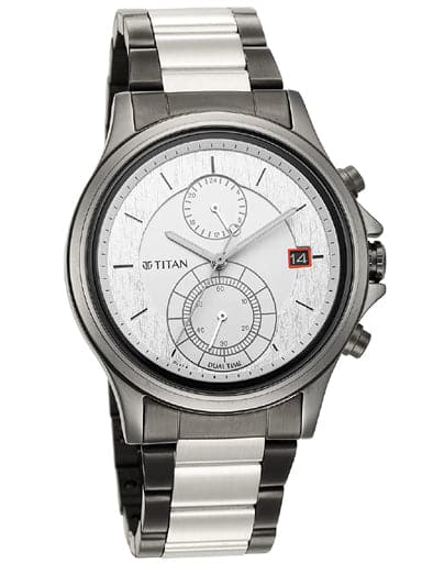 TITAN Workwear Silver Dial Silver Stainless Steel Strap Watch 1870KM01 - Kamal Watch Company