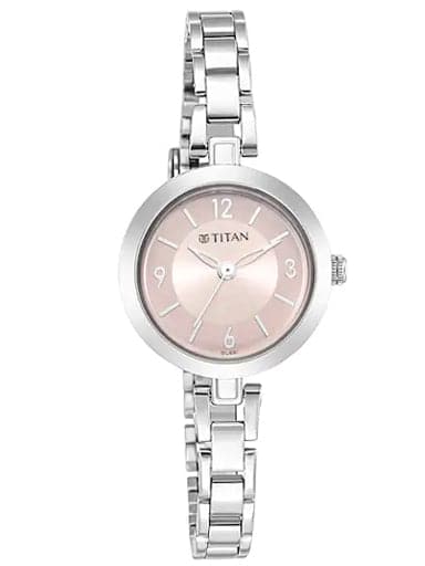 TITAN Lagan Pink Dial Metal Strap Watch 2598SM06 - Kamal Watch Company