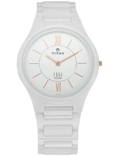 Titan Edge Ceramic Arctic White Universe Slimmest Men's Watch NP1696QC04 - Kamal Watch Company